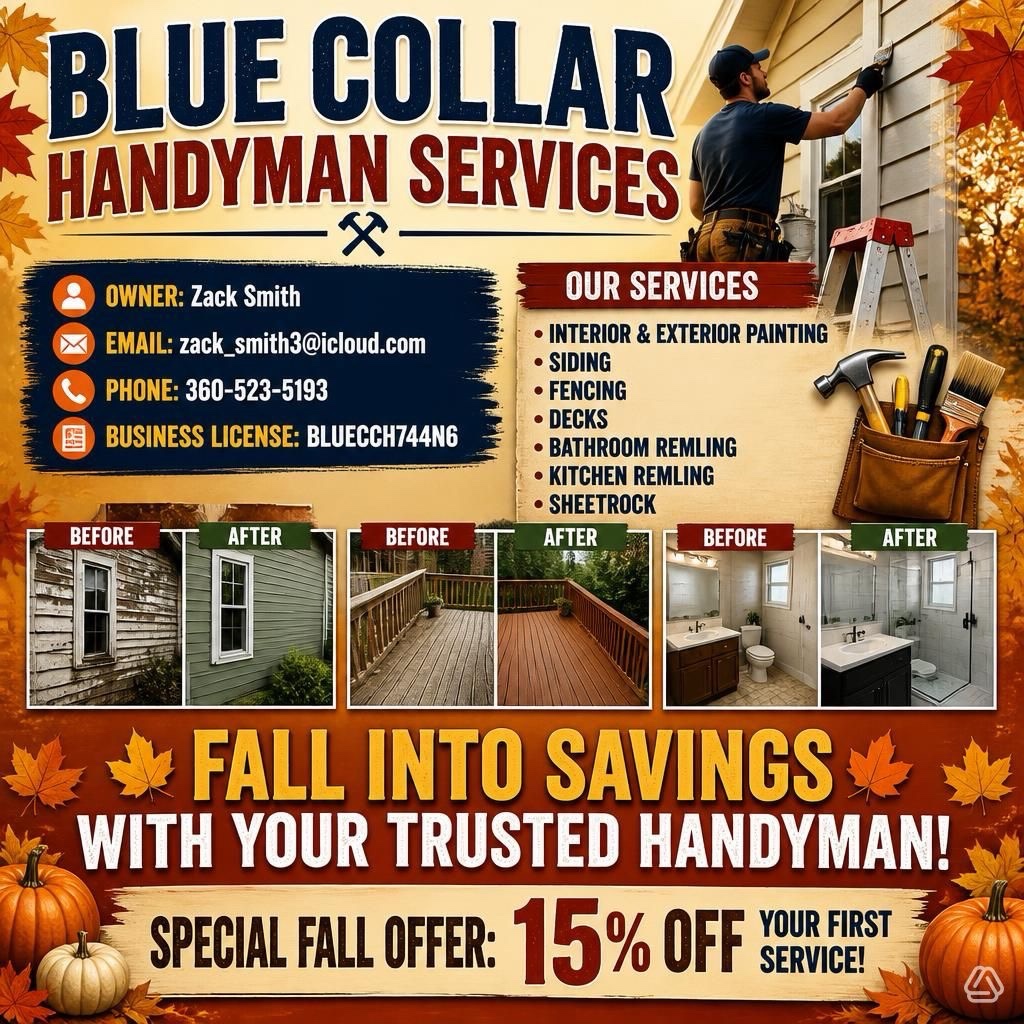 Blue Collar Handyman Services llc — Centralia, WA